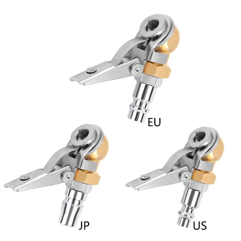 Tyre Inflator Gauge Fitting Clip On Ball Foot Air Chuck Tire Repair Kit