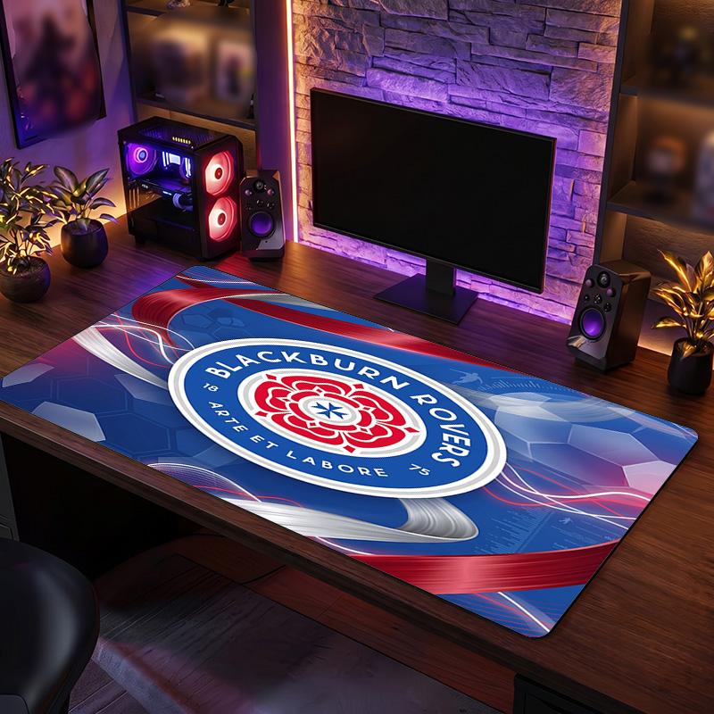 Tappetino per Mouse Grande Stampa Calcio Blackburn Rovers, Tappetino Esteso Antiscivolo per Scrivania da Gioco per Ufficio Casa