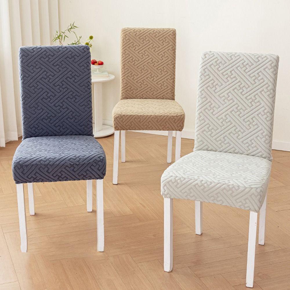 Anti-slip Dining Chair Cover Jacquard Stool Slipcover Integrated Seat Cover  for Home Decoration