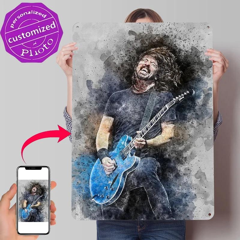 Dave Grohl Personalized D Textured Metal Poster Wall Art Vintage Tin Signs for Interior Decoration Living Room Accessories Home