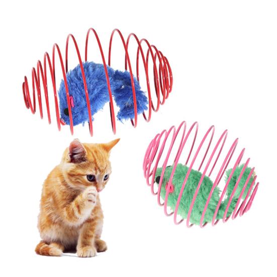 Durable Attractive Portable Cat Toy Pet Spring Simulation Mouse Accessories