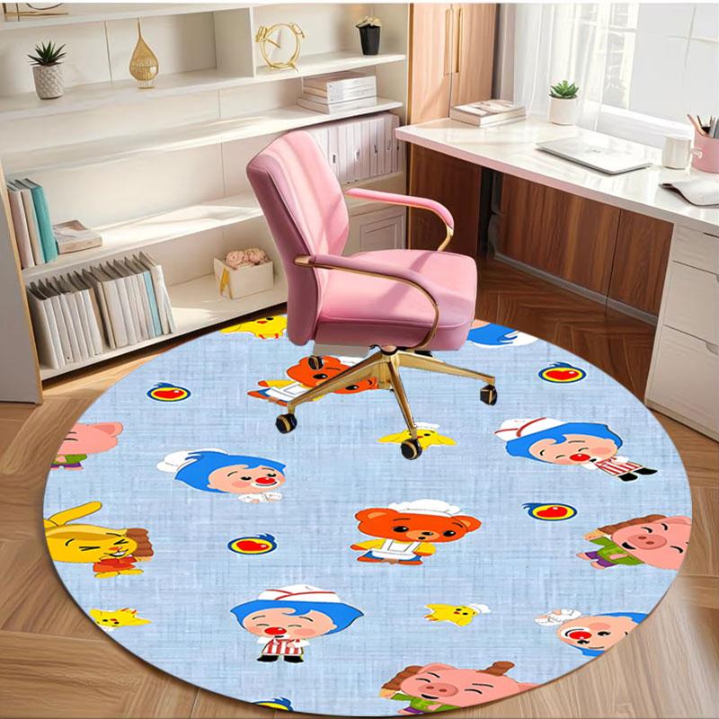 Plim Plim Print Round Rug, Washable Floor Carpet, For Entryway Dorm Laundry Room Office Study, Home Decor Birthday Christmas Gift