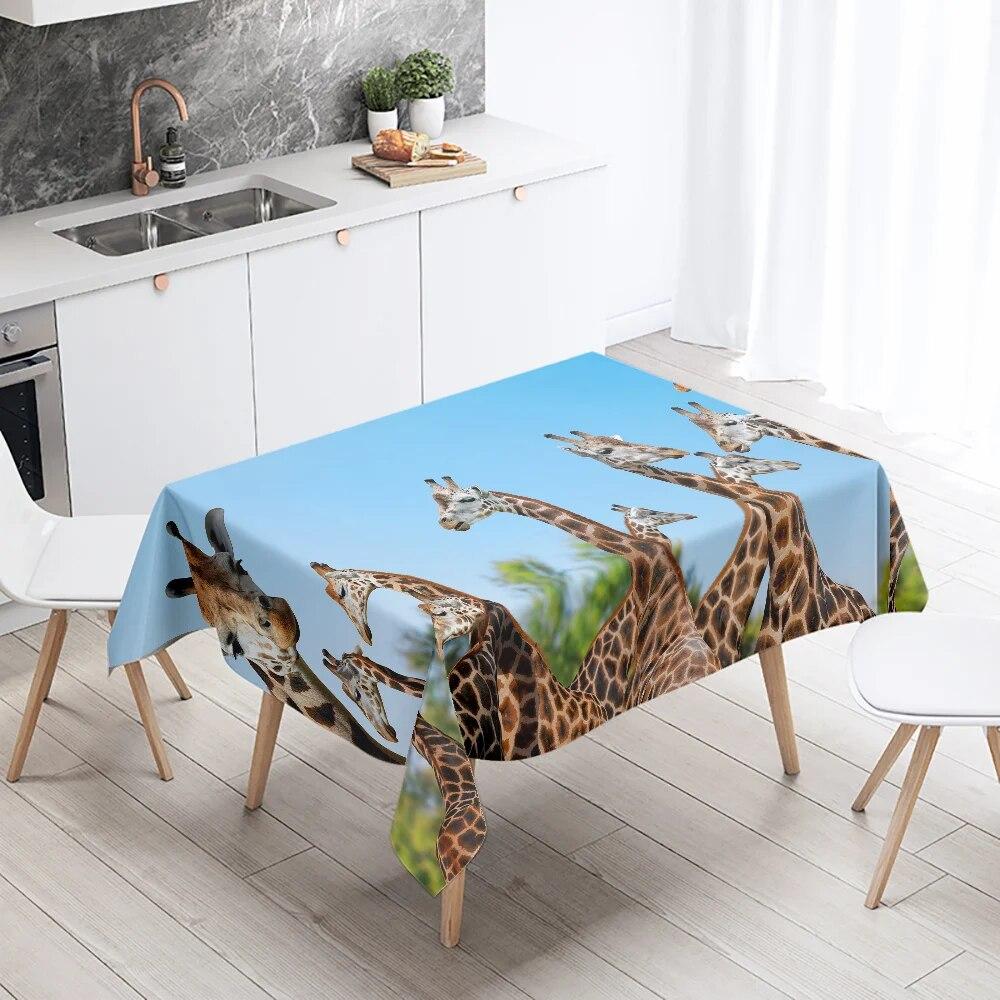 Animal Tablecloth Shark Tiger Elephant Leopard  Party Restaurant Banquet Decoration Waterproof Home Table