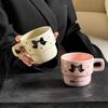 Bow Ins Style High Value Ceramic Stacked Cup Office Girls Coffee Cup Household Ceramic Coffee Cup Plate