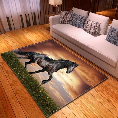 Modern Decor 3D Horses Pattern Carpet Sofa Area Rug Anti-slip Mats Bedside Kitchen Rugs Children Play Carpets for Living Room