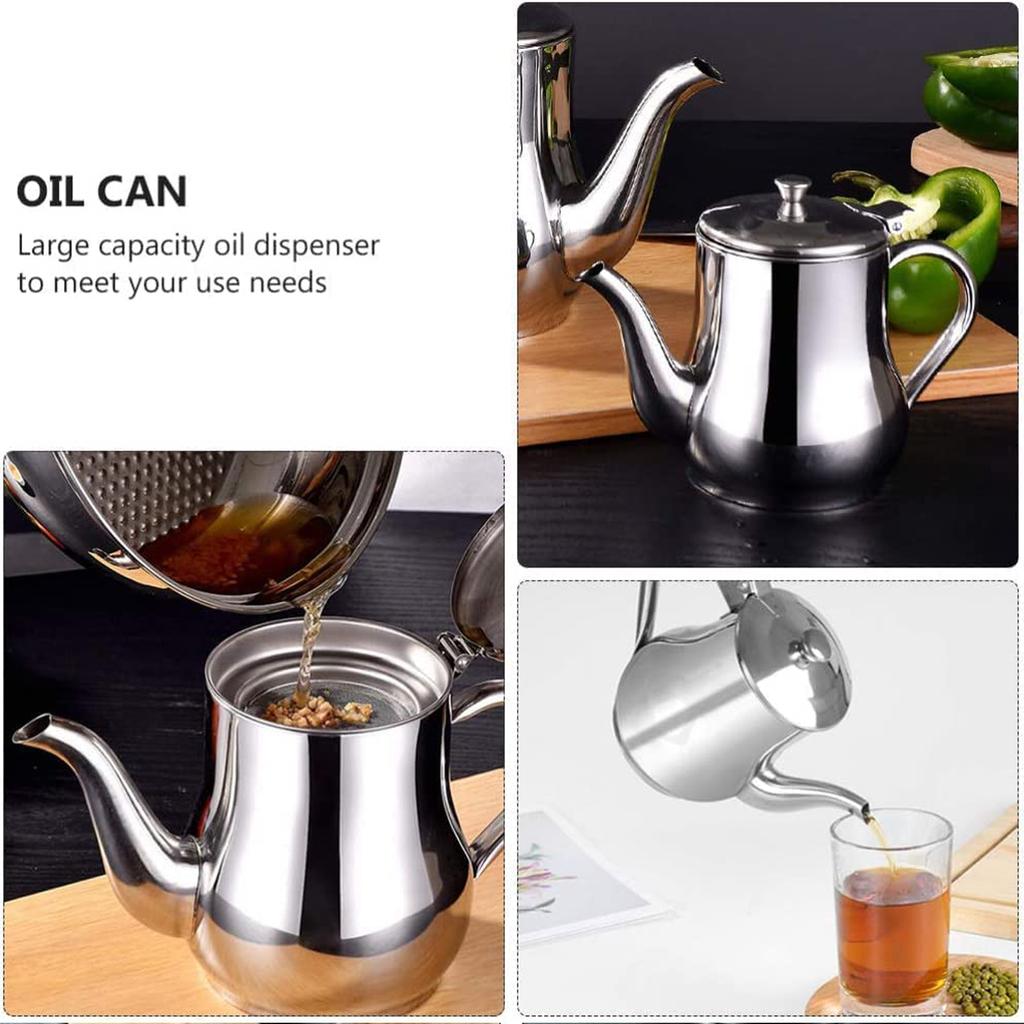 Stainless Steel Lubricator with Filter Screen Oil Strainer Pot Olive Oil Dispenser With Dust Proof