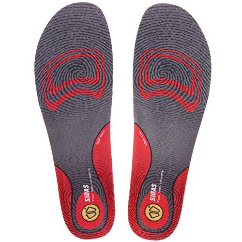 SIDAS All-Round Cushion 3D Insole, XL, Gray x Red, 20121564, Size XL (28.5cm-29.5cm)