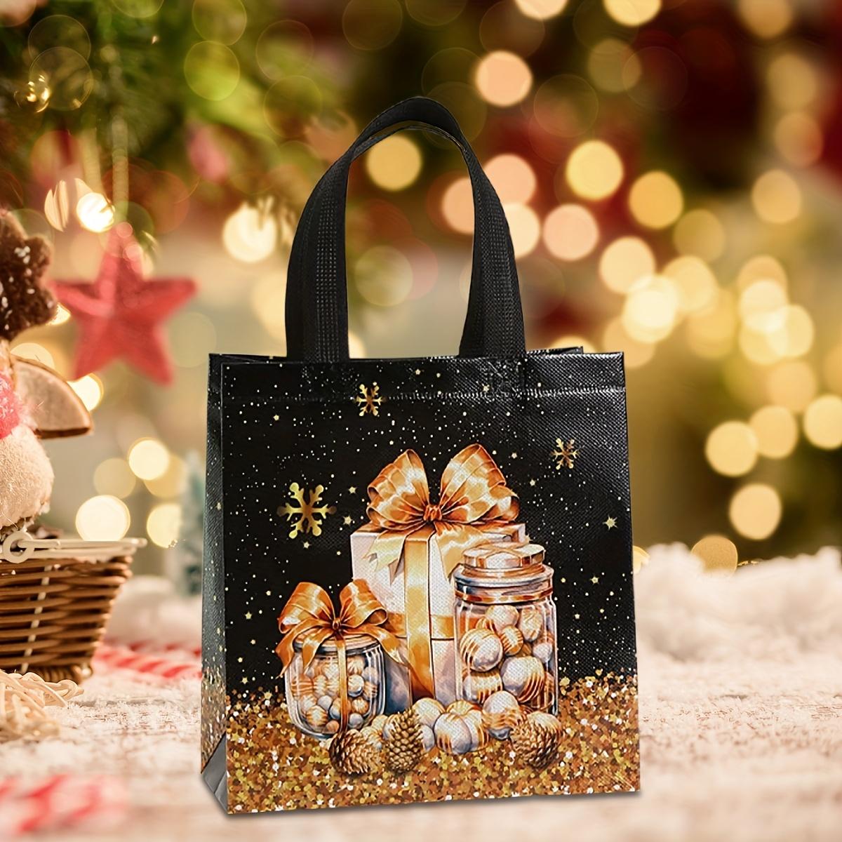 

8Pcs Christmas Tote Bags with Handles Christmas Tree Snowman Gift Bags Tote Bag with Handles for Christmas Home Decor Supplies Other