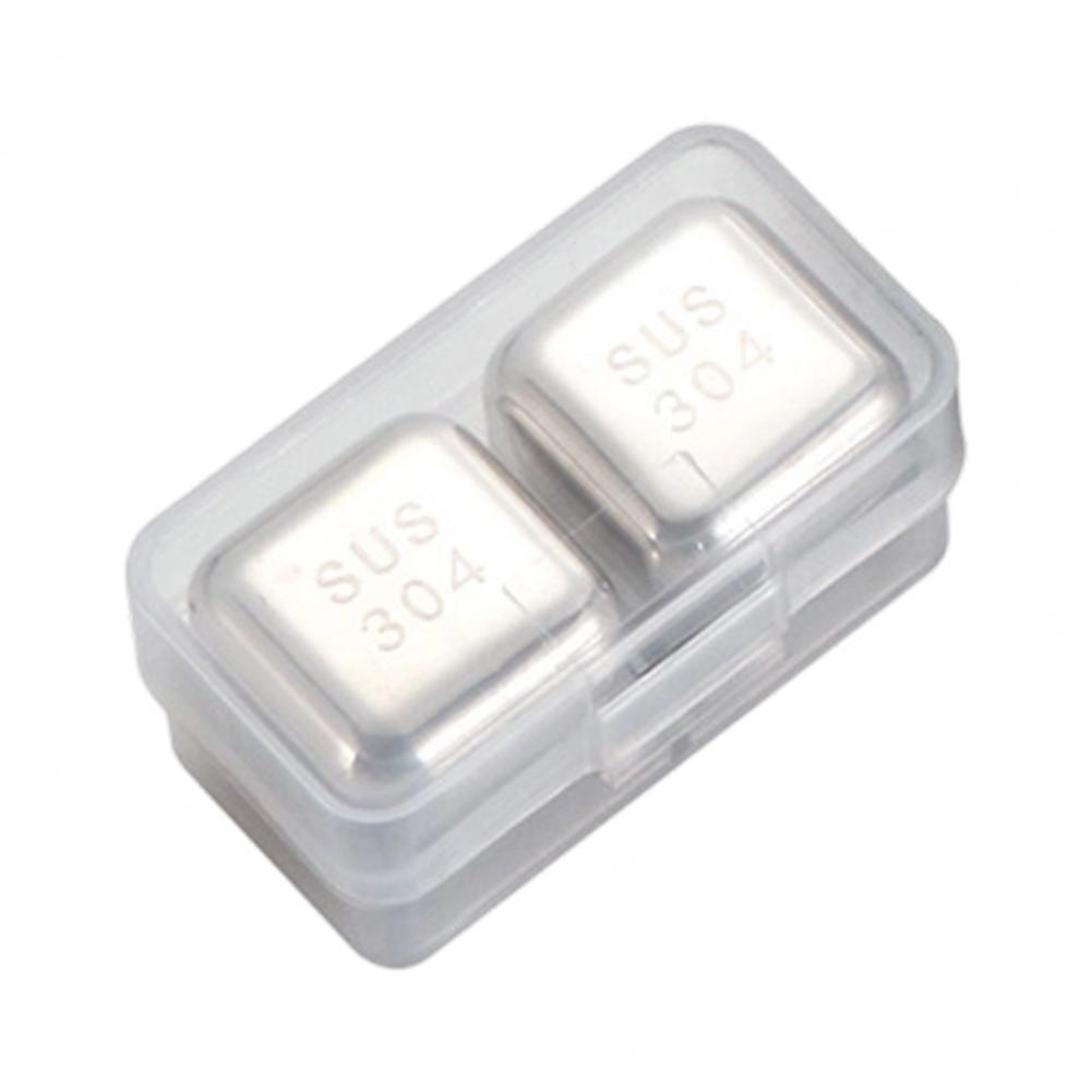 Metal Ice Cubes for Whiskey Stainless Steel Ice Cubes Set with Clips Reusable Metal Whiskey Stones Quick Freezing Drink for Beer