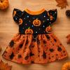 Comfortable Halloween Pet Dress Color-blocking Pet Party Wear Fashion Dog Shiny Dress  Halloween