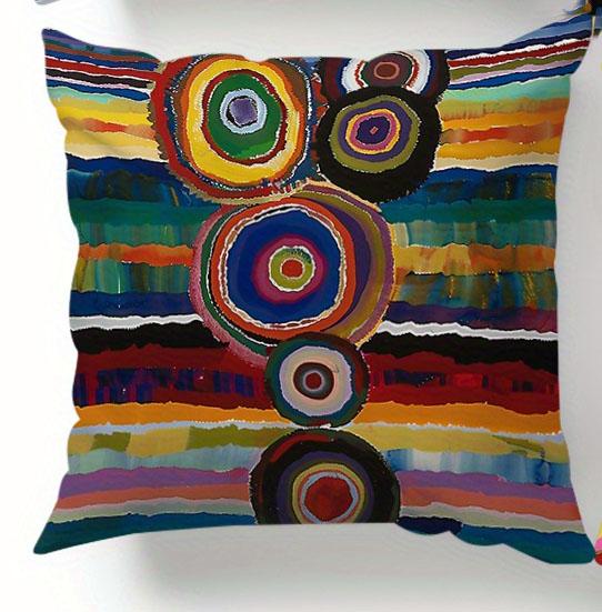 Piece Pillowcase, Checkered Patchwork Mandala Floral Print Throw Pillowcase, Home Decor.