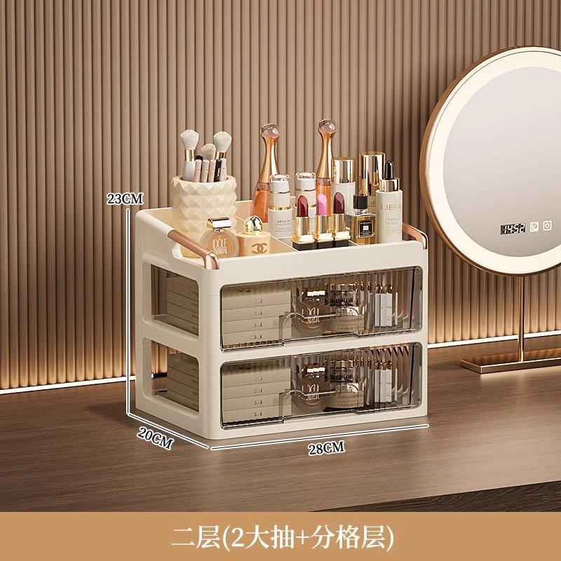 Cosmetics Storage Box Desktop Premium Sense Dresser Drawer Shelf Washing Table Skin Care Finishing Cabinet Shelf