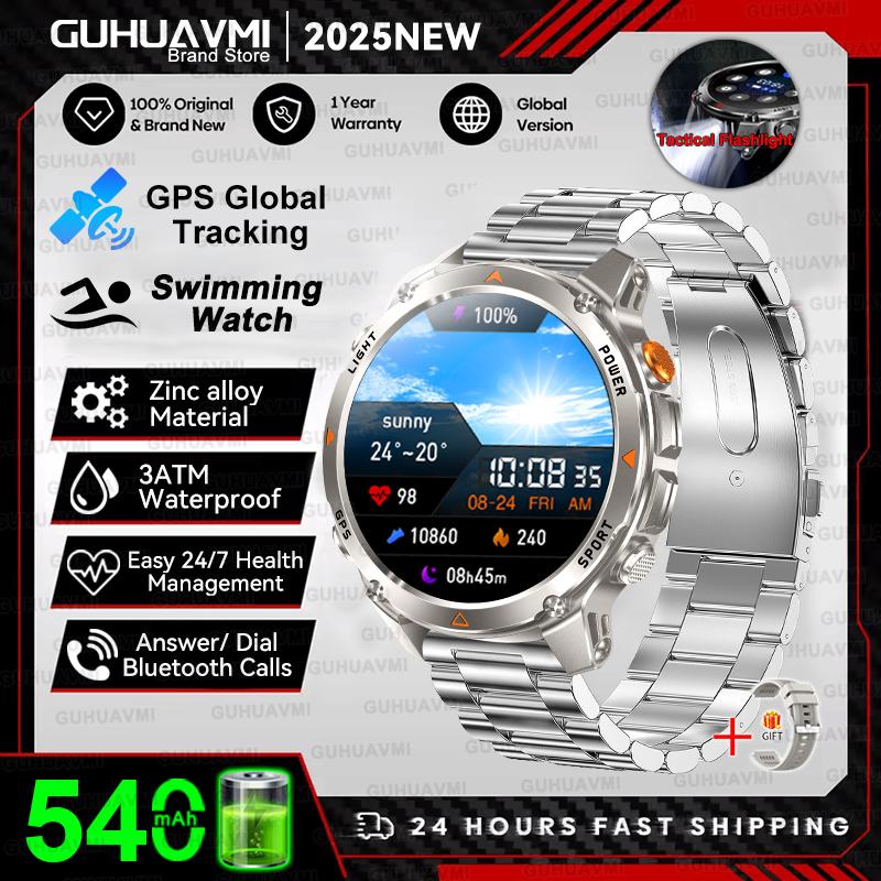 New  Professional GPS Sports Smart Watch Men 1.46" AMOLED Screen 3ATM Compass Fitness Tracker Military Smartwatch