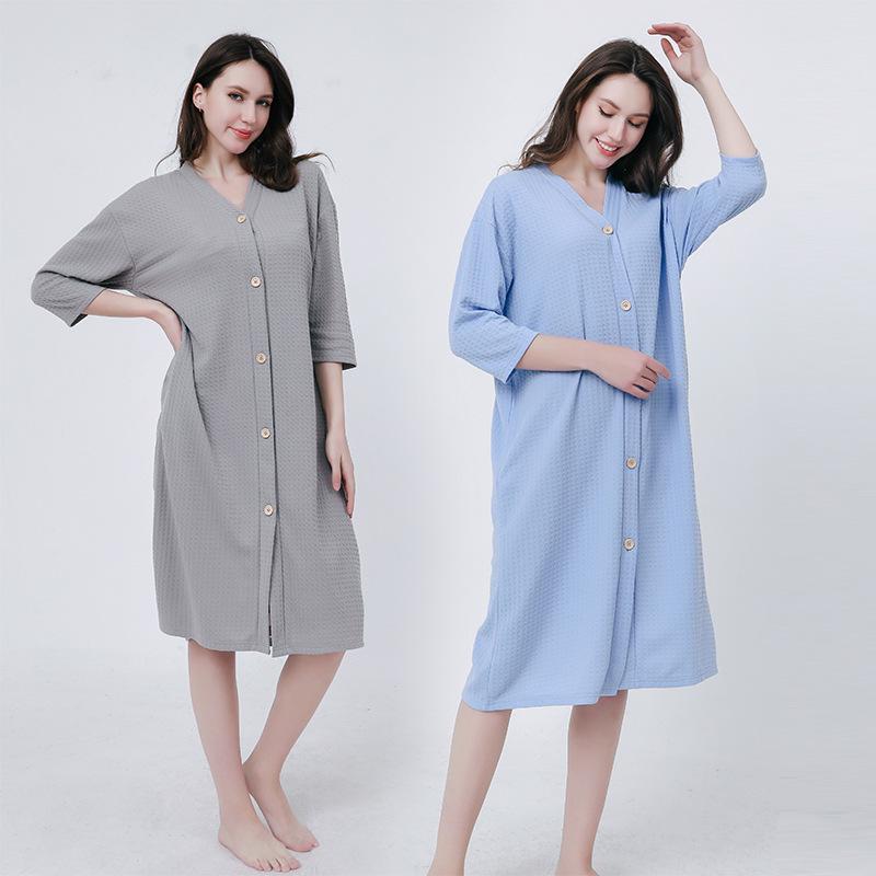 Women's Water-Absorbent, Lint-Free Bathrobe & Nightgown Style Pajamas - Versatile for Home or Outdoors