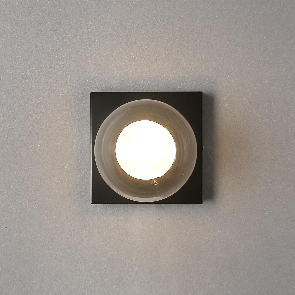 Square Dish LED Wall Lamp Wall Lighting Fixtures for Bedroom Living Room Indoor Ball In the Ball Glass Wall Sconce for Corridor
