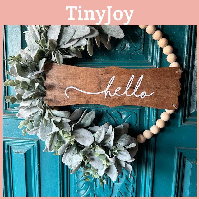 Willkommenskranz Tür Mit Blume Und Holzperlen Für Garten Wandkunst Dekor