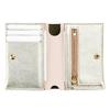AGILITY affa „Vibret Bifold Wallet“ - Stilvolle Mini-Geldbörse, echtes Leder, Gold und Silber, hergestellt in Japan für Damen.