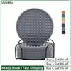 Uliekhy 6 Pieces Silicone Drink Coasters With Metal Holder Cup Coaster For Drinks Absorbent Coaster Protect Furniture From Damag