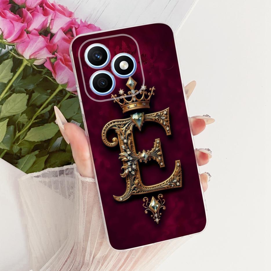 For Honor X8d Case Cute Crown Letters Cover 6.77'' Soft Silicone Slim Phone Case For Honor X8d X 8d HonorX8d 4G Back Cover Coque