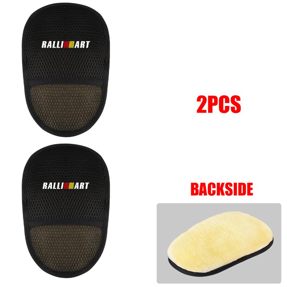 1/2 Stück Auto Styling Wolle Weich Auto Mikrofaser Waschhandschuhe für MITSUBISHI Ralliart Lancer Outlander ASX X CX-30 CX-5 Pajero L200