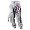 Men's Printed Casual Sports Pants Men's Fashion Lace-Up Fleece Sports Pants