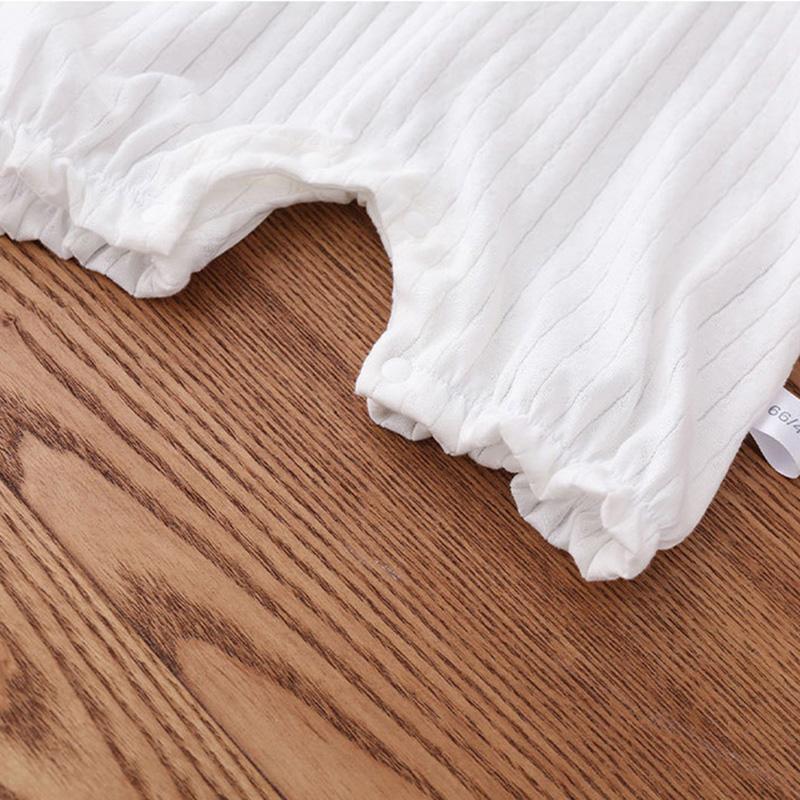 Summer Newborn Romper White Bear Baby Jumpsuits Sleeveless Soft Muslin Infant Boys Girls Clothes Toddler Sleepwear Kids Clothing