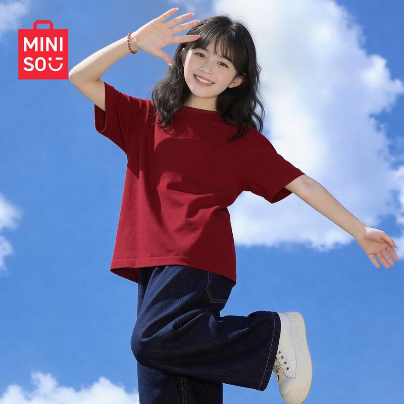 MINISO Girls Summer 2026 Pure Cotton Short Sleeve T-Shirt 120