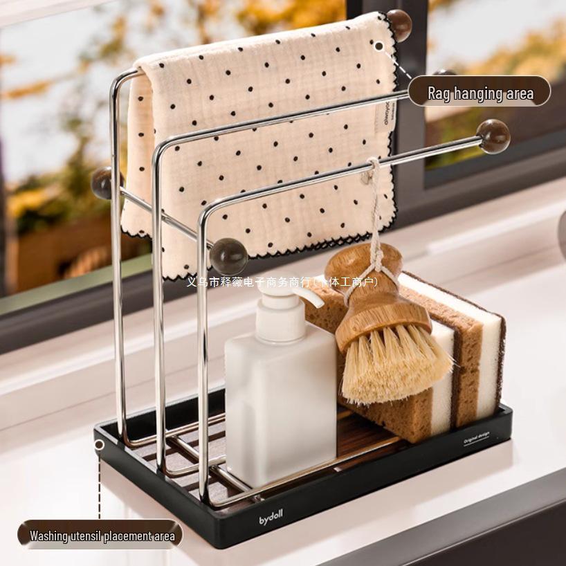 Porta asciugapiatti da bancone in acciaio inossidabile - Design sospeso a bordo stretto per cucina.