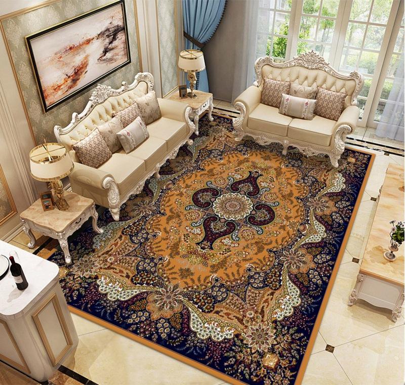 Ethnic Style Carpet Persian American Retro Living Room Sofa Coffee Table Carpet Household Bedroom Bedside Carpet Mat