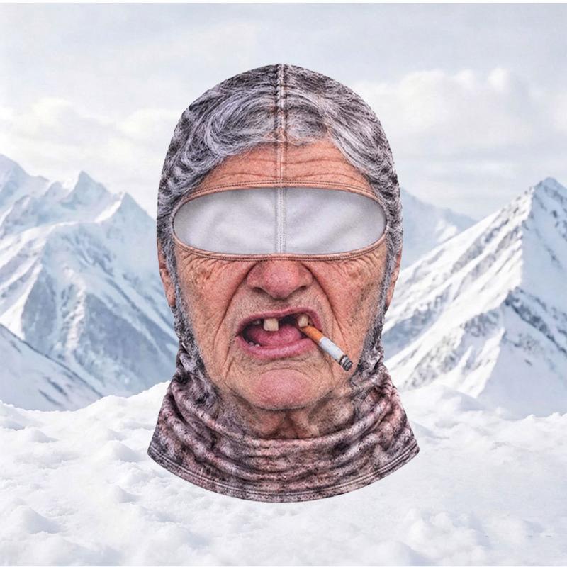 Funny Realistic Face Ski Mask,Old Man Ski Mask Funny Realistic Face ,Novelty Winter Face Cover For Skiing Parties