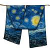 150X40Cm Twill Silk Scarf Women Van Gogh Oil Painting Manual Hand Rolled Shawl Warm Long Scarves Wrap Pashmina Bandana