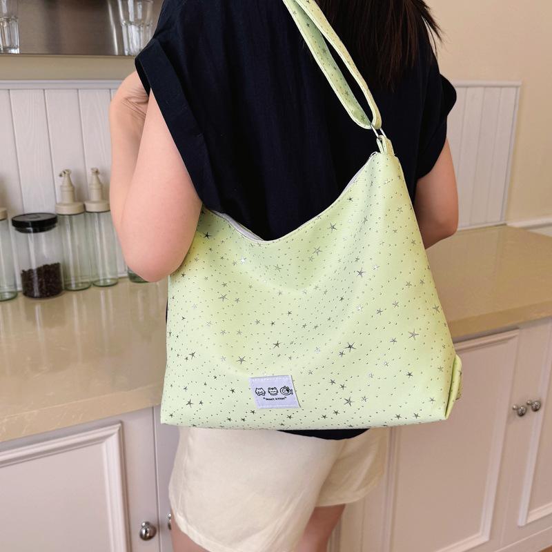 Korean Star Print Women's Tote: Large Capacity Fashion Bag for Summer Commute & Students