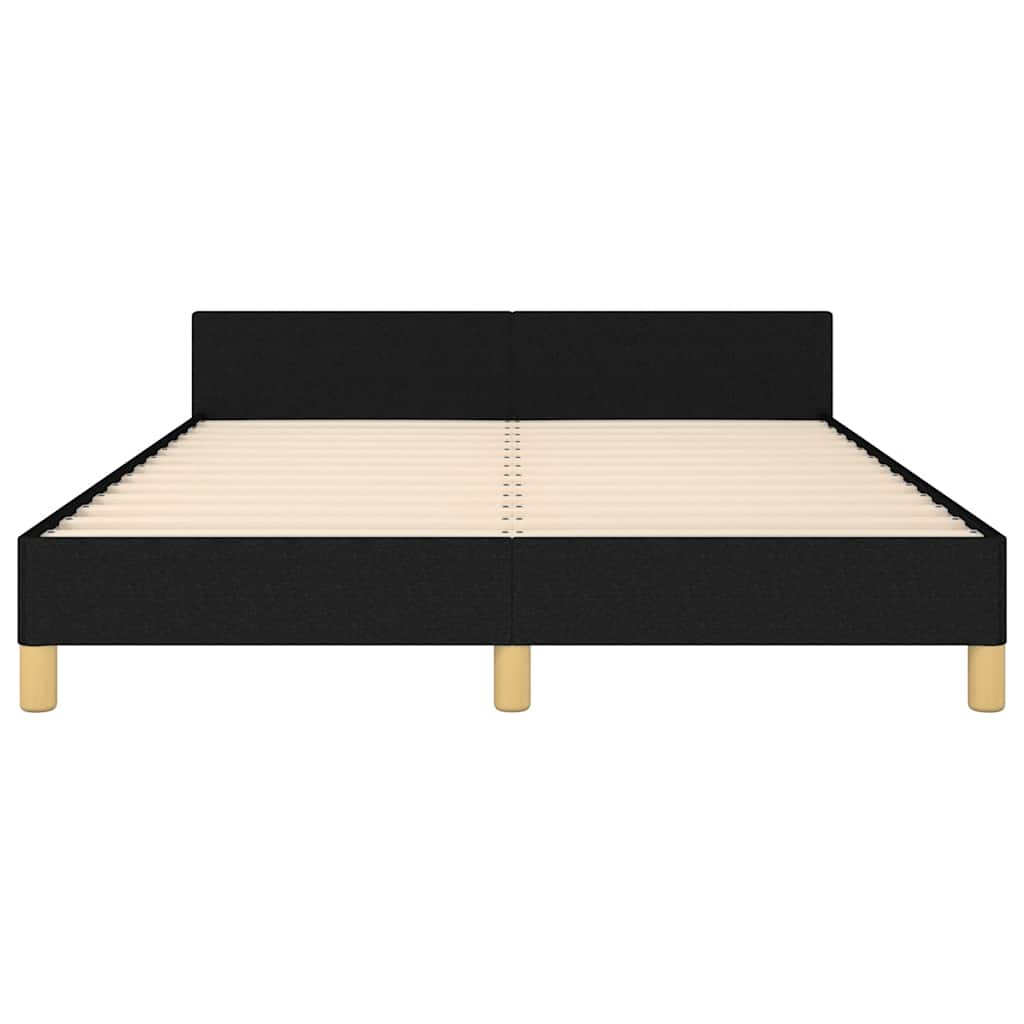 Bed Frame without Mattress Black 140 x 190 cm Fabric