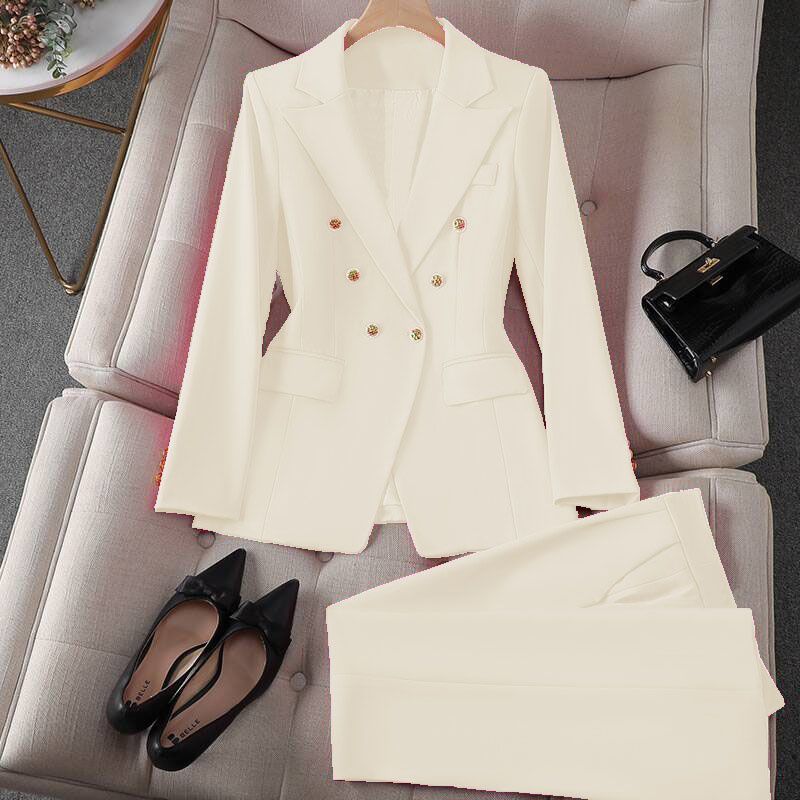 Sweet Candy Colors Blazer and Pants Set Ladies Business Casual Outfit  Office Wear