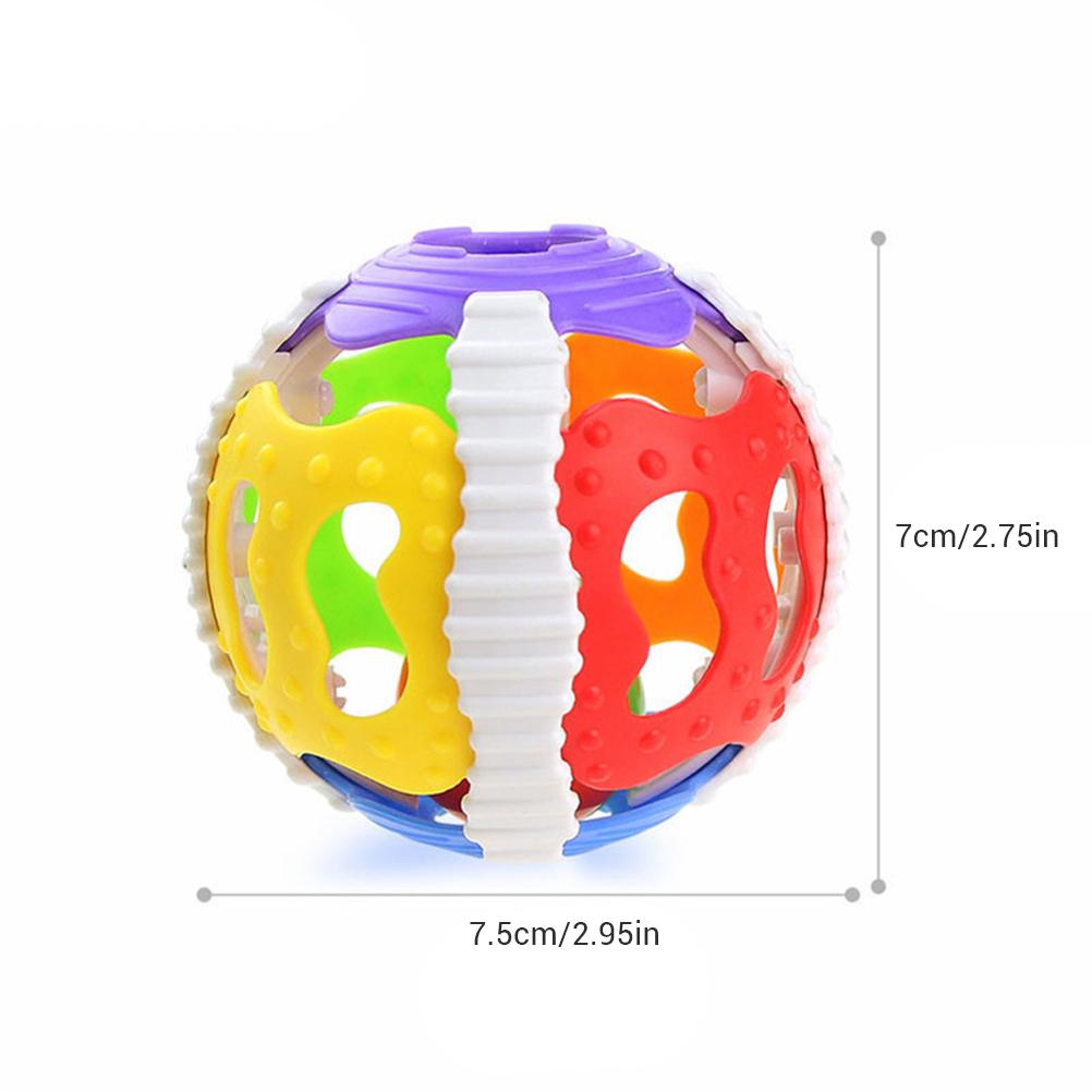 Newborn Baby Toys Infant Early Learning Bell Bell Soft Plastic 6 Color Hand Ball Rattle