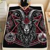 1PC Satan Print FlAannel Blanket, High Quality Comfortable for All Seasons, Home Decor, Warmth and Comfort