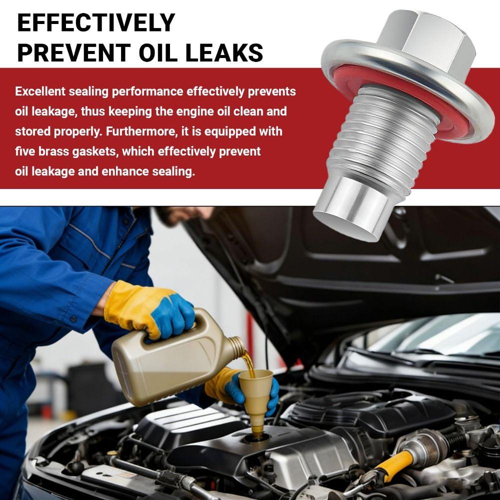 5PCS Stainless Steel Oil Plug Gasket Set Drain Plug Gasket for GMC/Honda/Ford Motorcycle