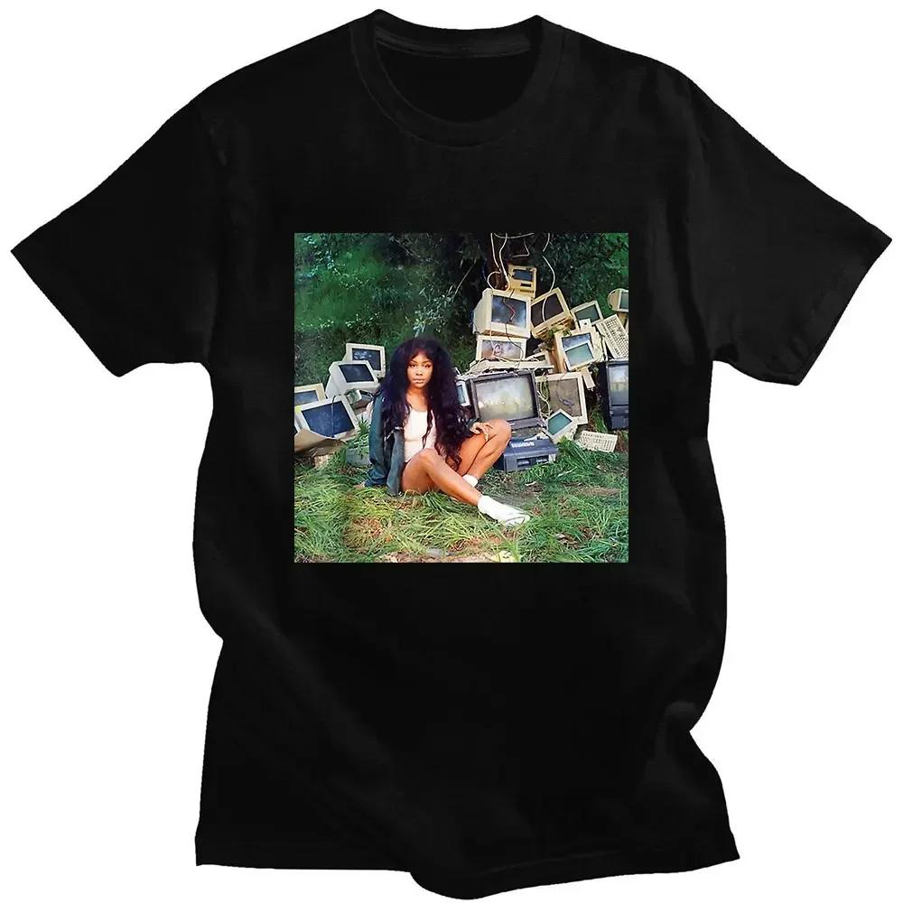 Rapper SZA CTRL X SOS Album Print T Shirt Women Vintage Punk Hip Hop Harajuku Girls TShirt Fashion TShirt Female Unisex Top