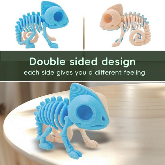 Skeleton Chameleon Figurine Spooky Chameleon Bone Statue Sculpture Simulation Animal Model Desktop Decoration Ornament
