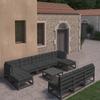 Day and Night - Day and Night 10-piece Garden Furniture Set with Black Pine Wood Cushions