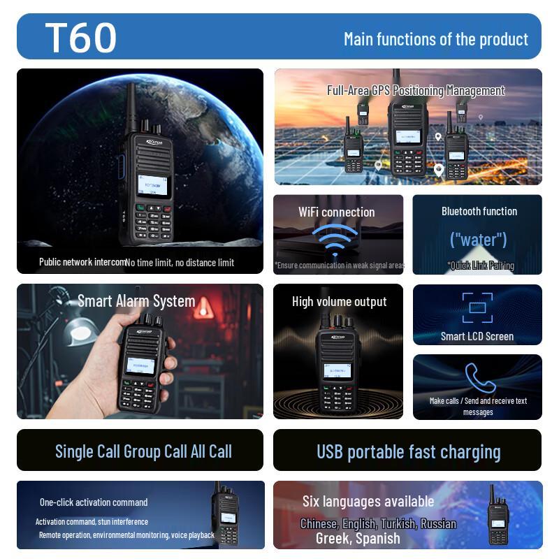 Kolison T60 Professional 5G Public Network Walkie-Talkie (CN version)