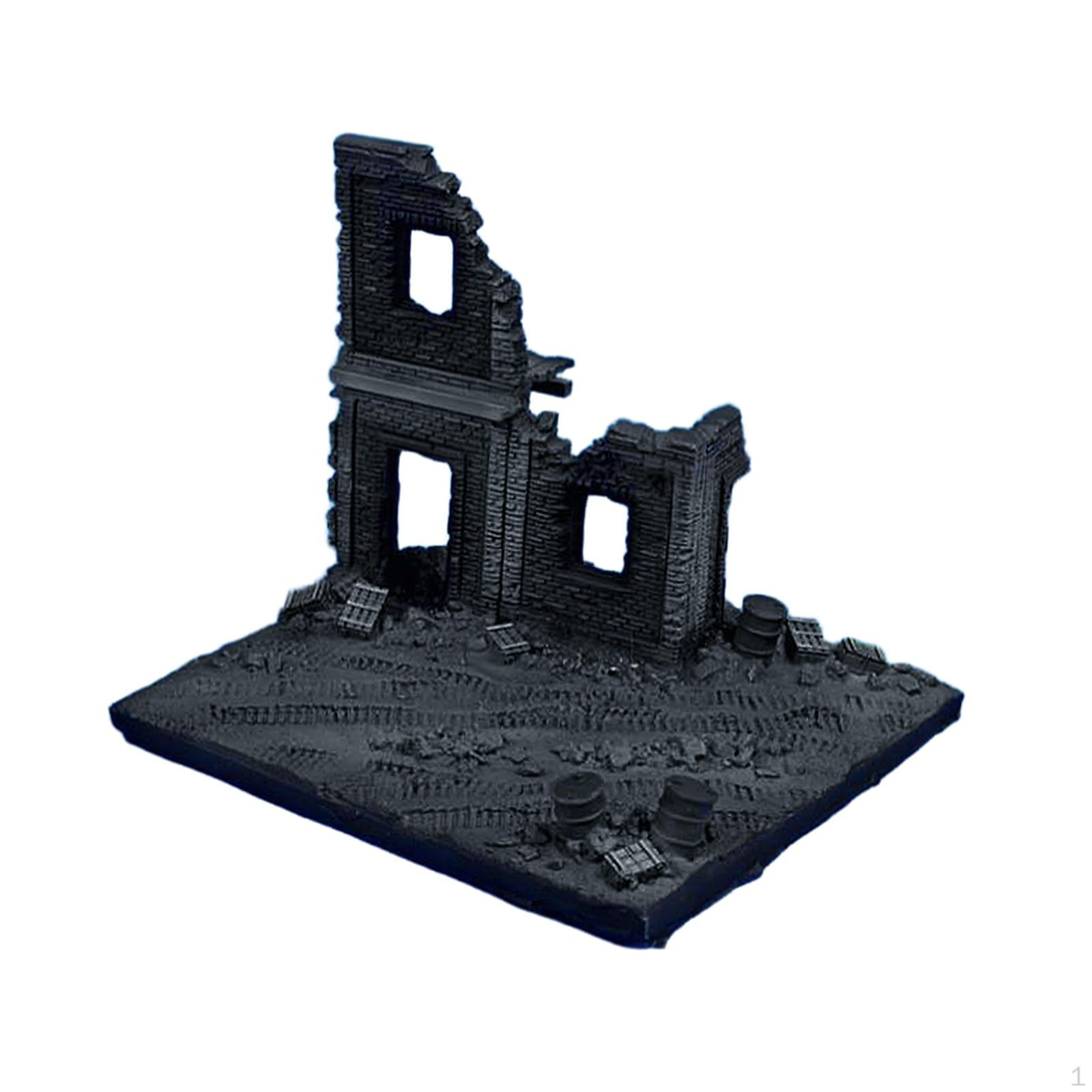 

1/72 Модель разрушенного дома DIY Материалы Реалистичная база Украшение Микроландшафт Смола Миниатюра Руины