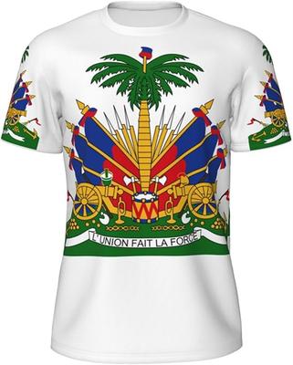 Summer Men's Haitian Flag Short Sleeved T-shirt 3D Printed Haitian Emblem Symbol Retro Top Personalized Fashion Street Casual Hoodie