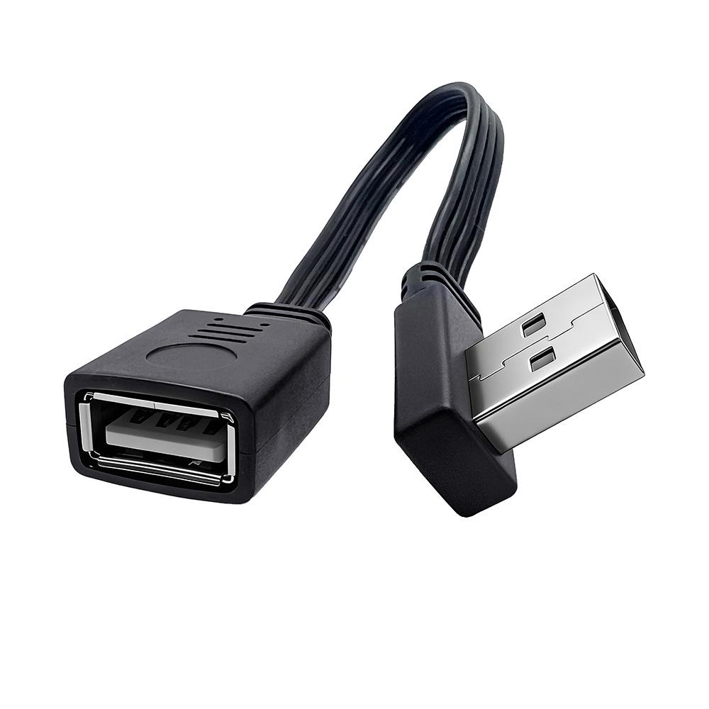 USB Type-C Multi-Directional Elbow Extension Cable, Flat Silicone Male to Female Data Adapter