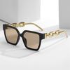 A Pair of PC Square Chain Sunglasses New NS Retro Sunglasses Personalized Sunglasses New Trend Big Box Ladies Sunglasses Ins Per