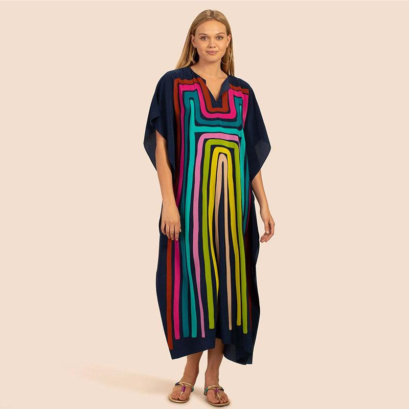 Letnia Damska Plus Size Drukowana Narzutka Plażowa Sukienki Codzienne Wakacyjne Sukienki Narzutka Bikini