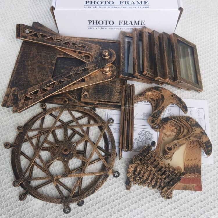 Dekoratives Riesenrad-Design Fotohalter für 12 Fotos Mit leicht austauschbarem drehendem Bilderrahmen Geschenk