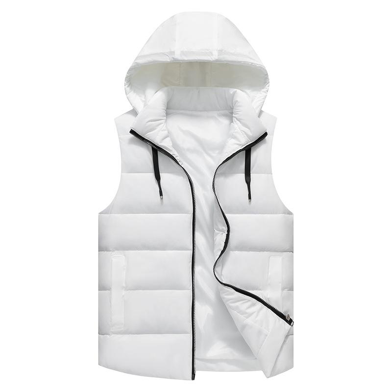 New Group Clothing Hooded Vest for Men and Women In Autumn and Winter with Fertilizer To Increase Thickening Sleeveless Cotton Vest Coat.