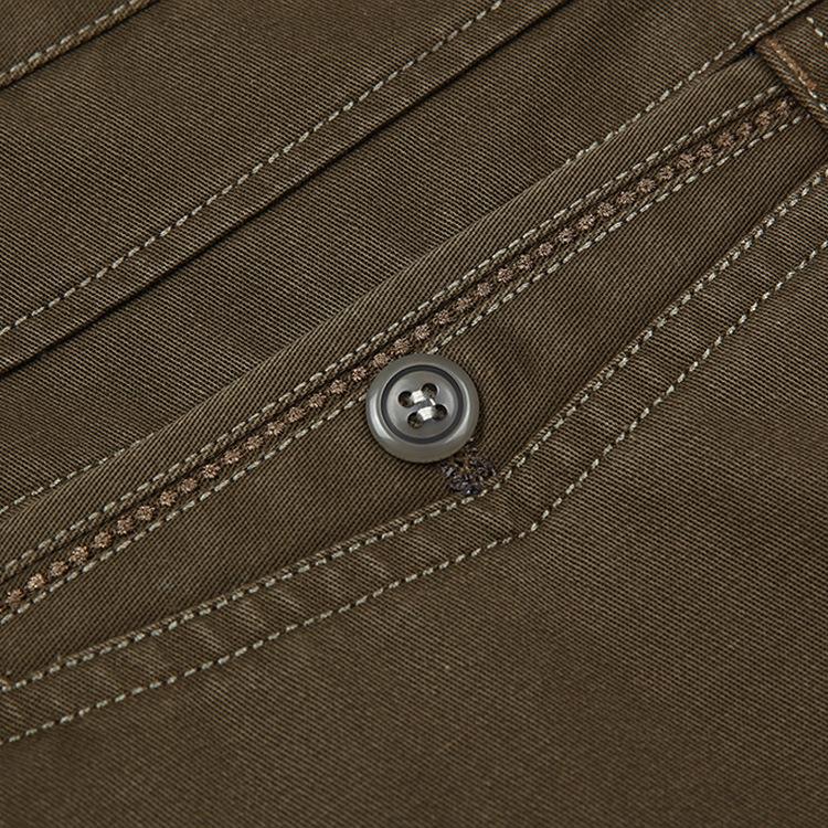 Men's Thick Cotton Casual High-Waisted Straight-Leg Pants for Autumn and Winter