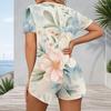 Plus Size Womens Short Sleeve V Neck One Piece Jumpsuit Outfit